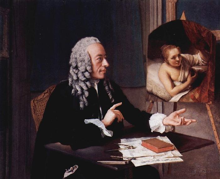 Jean-Etienne Liotard Tronchin mit seinem Rembrandt Germany oil painting art